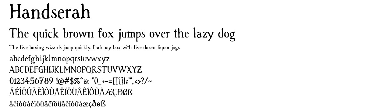 A demo picture of the font Handserah.woff2