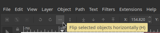 Inkscape button for flipping an object